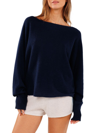 Crush Cashmere Women's Yangon Cashmere Boatneck Sweater In Navy