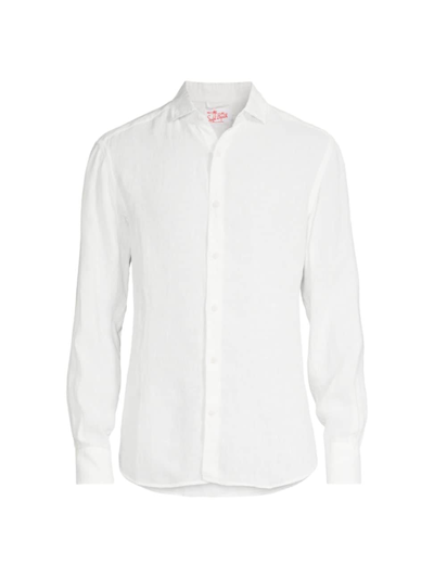 Mc2 Saint Barth Men's Pamplona 61n Button-down Shirt In White Multi