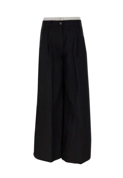 Remain Birger Christensen Linen And Viscose Trousers In Black