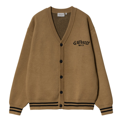 Carhartt Onyx Cardigan In Wxx Hamilton Brown Black