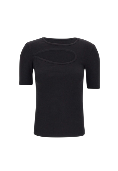 Remain Birger Christensen Cotton Jersey Top In Black