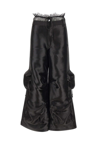 Rotate Birger Christensen Drawstring-waistband Wide-leg Trousers In Black