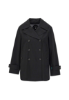 Save The Duck Black Doublebreasted Waterproof Jacket In Black