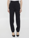 Dolce & Gabbana Wool Gabardine Cigarette Tuxedo Pants In Black