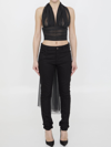 Dolce & Gabbana Chiffon Top With Scarf Accessory In Black