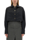 Patou Jacket Cropped Length Gold Buttons In Nero