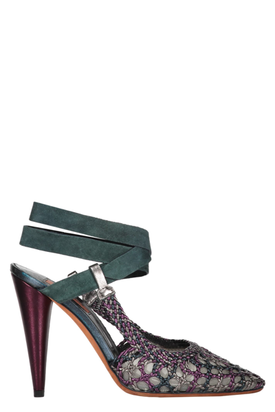 Missoni Heeled Leather Sandals In Multicolor