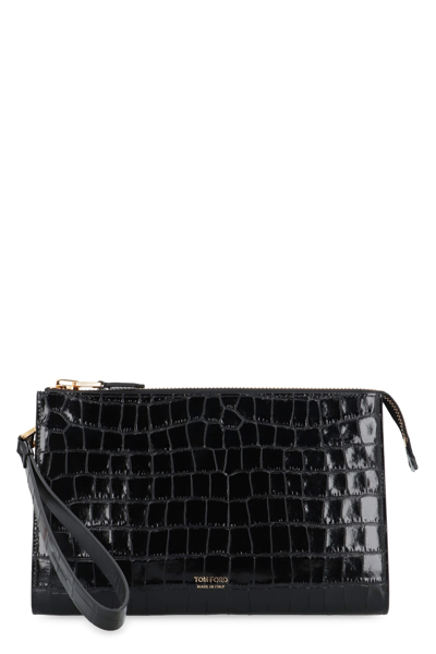 Tom Ford Leather Pouch In Black