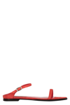 Missoni Leather Flat Sandals In Red