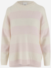 ALLUDE WOOL AND CASHMERE BLEND STRIPED SWEATER