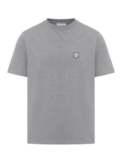Maison Kitsuné Fox Head Patch T-shirt In Grey