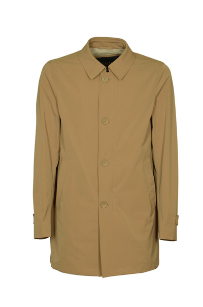 Herno Single-breasted Trench Coat In Sand