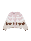 Monnalisa Super-soft Hearts Cardigan In Pink