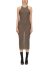Rick Owens Gray Skorpio Midi Dress In Beige