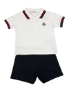 MONCLER COMPLETE WITH SHORT SLEEVE POLO SHIRT AND SHORTS WITH ELASTIC WAIST