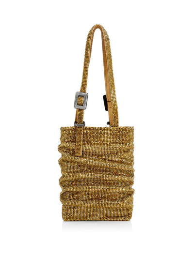 Benedetta Bruzziches Women's Lollo La Petite Rhinestone Mesh Top-handle Bag In Gold