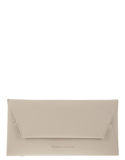 Brunello Cucinelli Leather Cross-body Bag In Grey