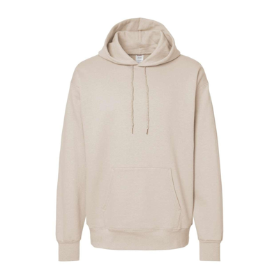 Hanes Ultimate Cotton Hooded Sweatshirt In Beige