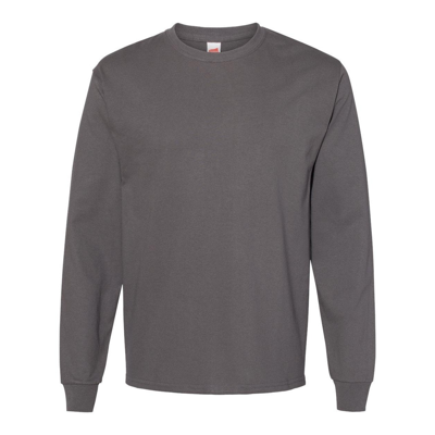 Hanes Essential-t Long Sleeve T-shirt In Grey