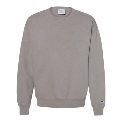 Champion Garment-dyed Crewneck Sweatshirt In Grey