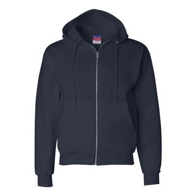 Champion Powerblend Full-zip Hooded Sweatshirt In Blue