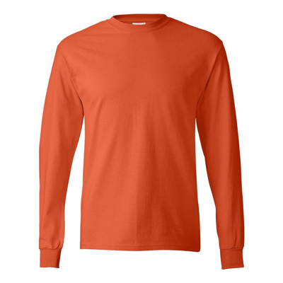 Hanes Authentic Long Sleeve T-shirt In Orange