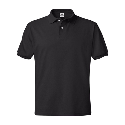 Hanes Ecosmart Jersey Polo In Black