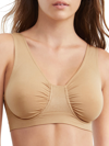 Rhonda Shear Moisture Wicking Underwire Seamless Bralette In Beige