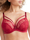 Panache Yasmin Plunge Cage Bra In Ruby