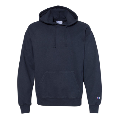 Champion Garment-dyed Hooded Sweatshirt In Blue