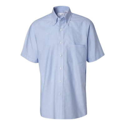 Van Heusen Short Sleeve Oxford Shirt In Blue