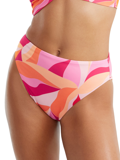 Sanctuary Swim Shell Abstract High-waist Bikini Bottom In Island Pink