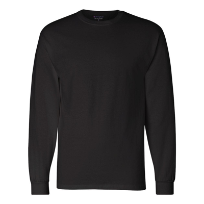 Champion Long Sleeve Cotton T-shirt In Black