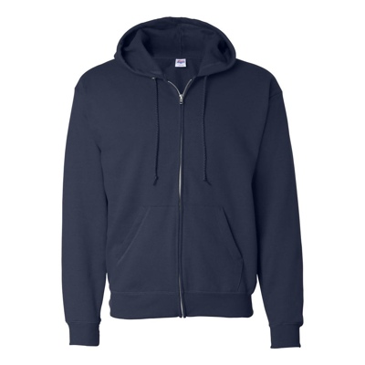 Hanes Ecosmart Full-zip Hooded Sweatshirt In Blue