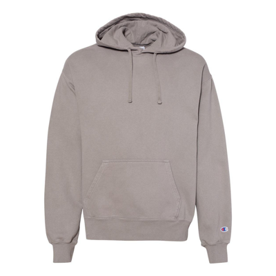 Champion Garment-dyed Hooded Sweatshirt In Grey