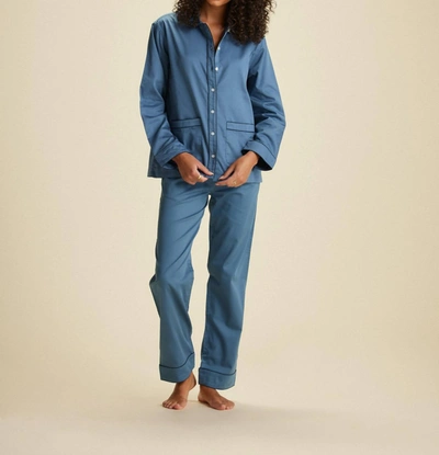 Lake Poplin Piped Pant Set In Wyeth Pacific Blue