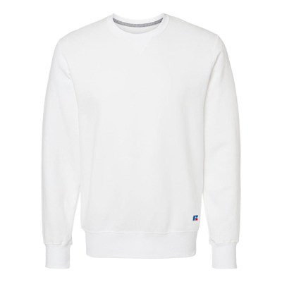 Russell Athletic Cotton Rich Fleece Crewneck In White