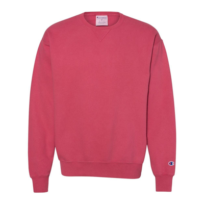 Champion Garment-dyed Crewneck Sweatshirt In Pink