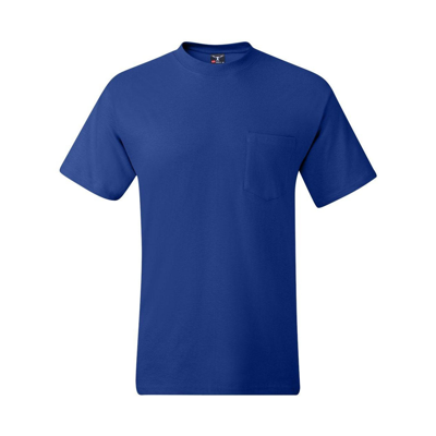 Hanes Beefy-t Pocket T-shirt In Blue