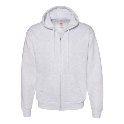 Hanes Ecosmart Full-zip Hooded Sweatshirt In Grey