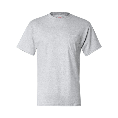 Hanes Beefy-t Pocket T-shirt In Grey