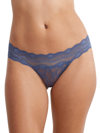 B.tempt'd By Wacoal Lace Kiss Thong In Indigo Blue