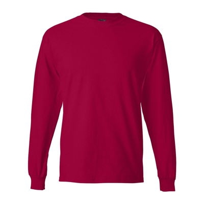 Hanes Beefy-t Long Sleeve T-shirt In Silver