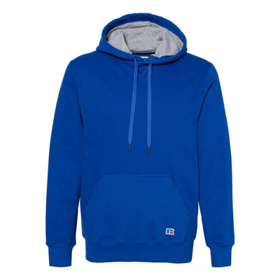 Russell Athletic Cotton Rich Fleece Hooded Sweatshirt In Blue