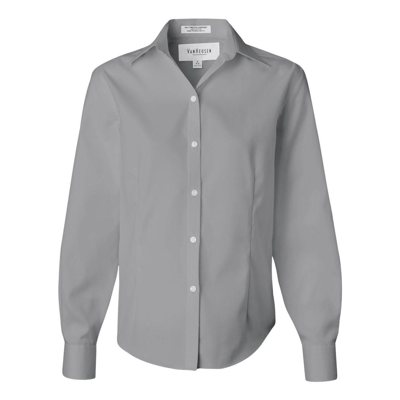 Van Heusen Women's Non-iron Pinpoint Oxford Shirt In Grey