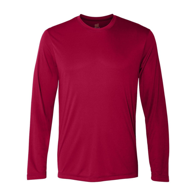 Hanes Cool Dri Long Sleeve Performance T-shirt In Silver