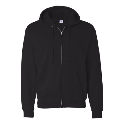 Hanes Ecosmart Full-zip Hooded Sweatshirt In Black