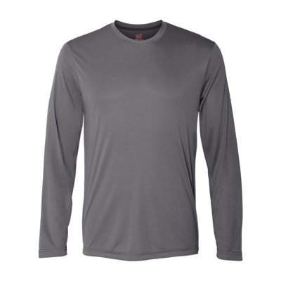 Hanes Cool Dri Long Sleeve Performance T-shirt In Pink
