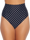 SUNSETS WOMEN'S BLACK DOT FOLD-OVER HIGH-WAIST BIKINI BOTTOM