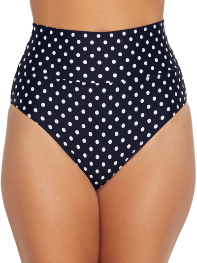 Sunsets Black Dot Fold-over High-waist Bikini Bottom